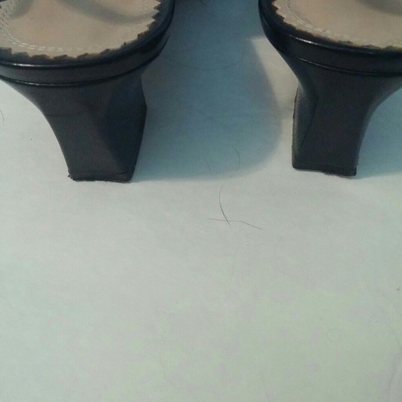 NATURALIZER SHOES KITTEN HEELS SLINGBACK PUMPS LEATHER BLACK SQUARE TOE SIZE 6 - Picture 5 of 10